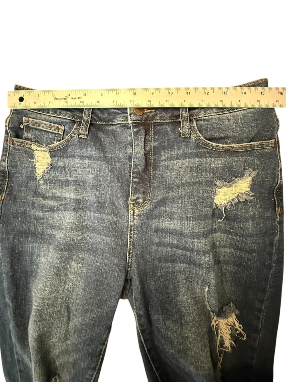 Judy Blue Capri Fit Distressed Stretch Denim Capri Jeans Women’s Size 11/30 - Picture 10 of 13